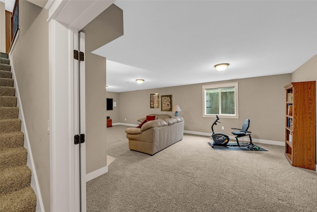 2501 NE Ewing Ct, Grimes, IA 50111 - living area with carpet and stairway