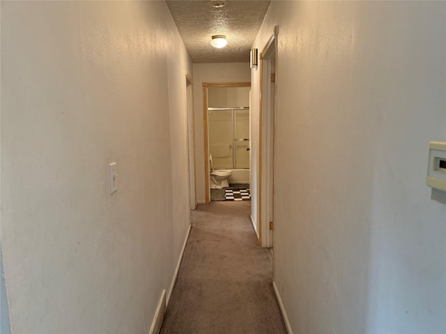 3419 E 37th St, Des Moines, IA 50317 - hall featuring a textured ceiling and light carpet