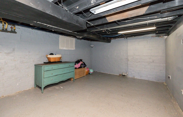 524 1st St, West Des Moines, IA 50265 - unfinished basement featuring concrete block wall
