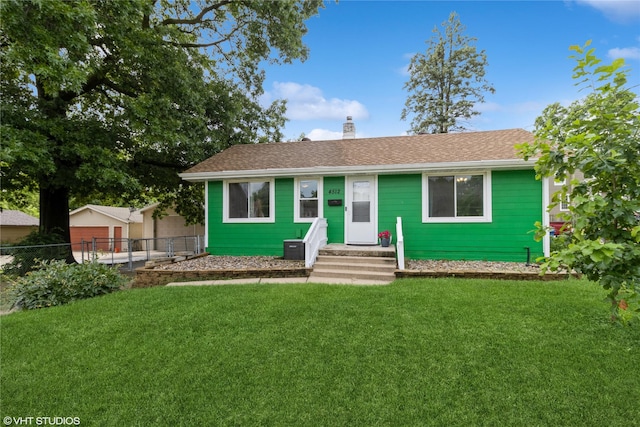 4512 Hickman Rd, Des Moines, IA 50310 - view of front of house featuring a chimney, entry steps, and roof with shingles