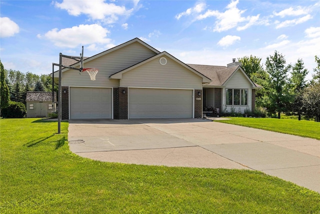 9421 NE 28th Ct, Ankeny, IA 50021 - ranch-style home featuring brick siding, concrete driveway, and a front yard
