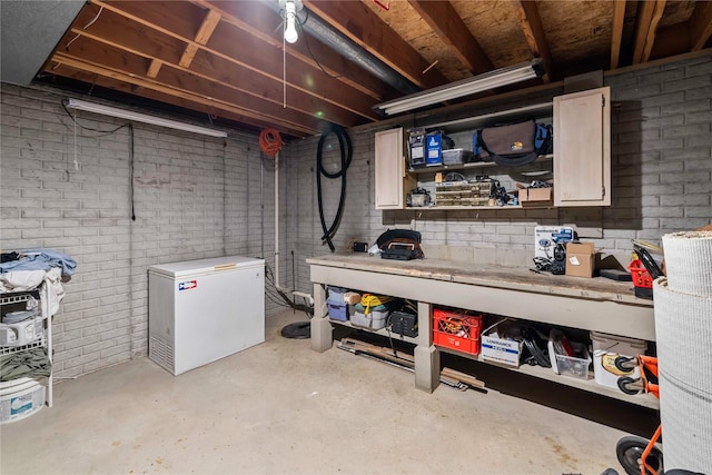 9421 NE 28th Ct, Ankeny, IA 50021 - unfinished basement with fridge
