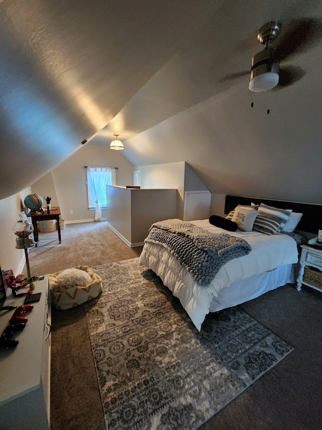 2904 48th St, Des Moines, IA 50310 - carpeted bedroom featuring vaulted ceiling