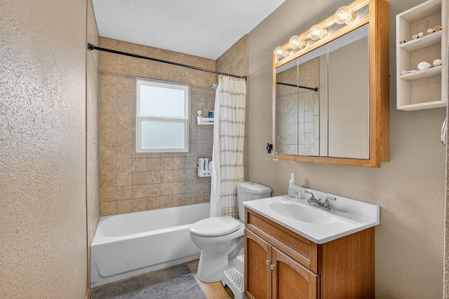 8026 Crestview Dr, Des Moines, IA 50320 - full bathroom with vanity and shower / bath combination with curtain