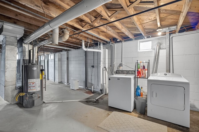 8026 Crestview Dr, Des Moines, IA 50320 - basement featuring independent washer and dryer and gas water heater