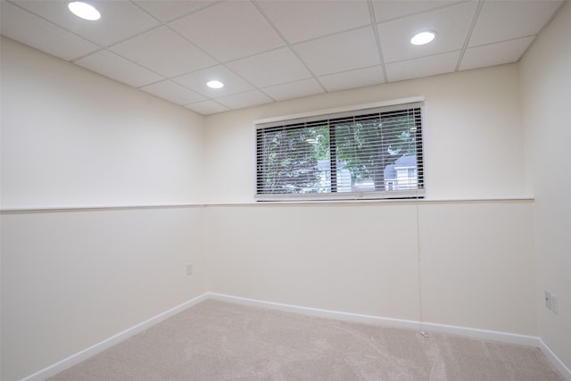 3600 E 42nd Ct, Des Moines, IA 50317 - carpeted spare room featuring recessed lighting and a drop ceiling
