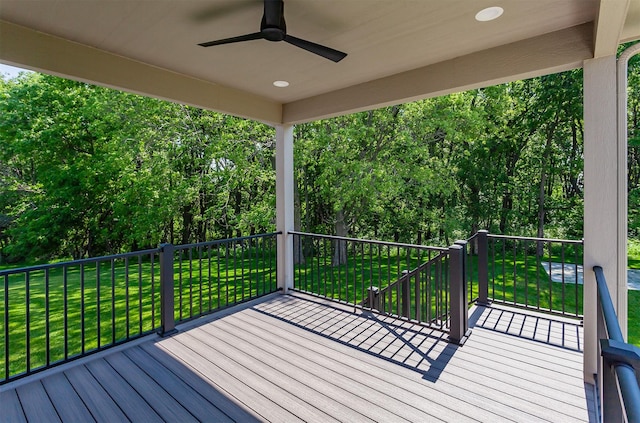 519 16th Avenue Ct SE, Altoona, IA 50009 - deck with ceiling fan and a lawn