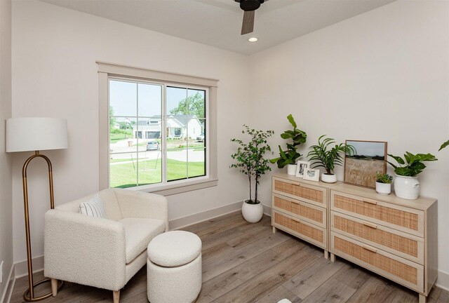 519 16th Avenue Ct SE, Altoona, IA 50009 - sitting room with light wood-type flooring, a ceiling fan, and recessed lighting