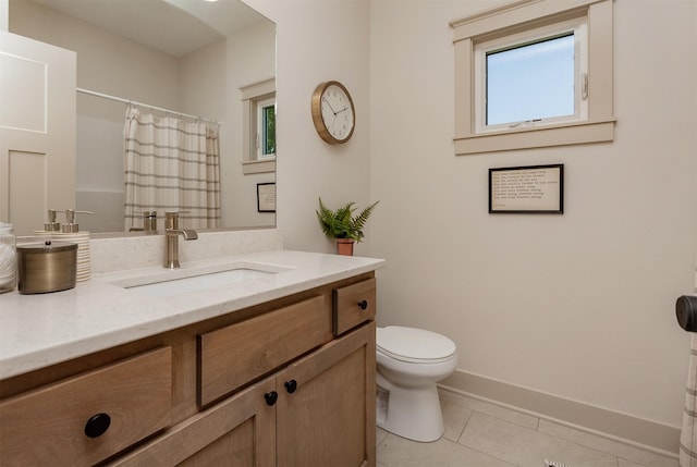 519 16th Avenue Ct SE, Altoona, IA 50009 - full bathroom with vanity, tile patterned floors, and a shower with shower curtain