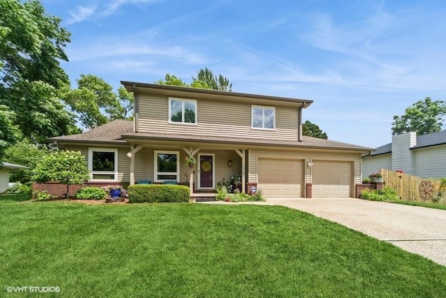 4505 75th St, Urbandale, IA 50322 - traditional home with a porch, concrete driveway, an attached garage, and a shingled roof