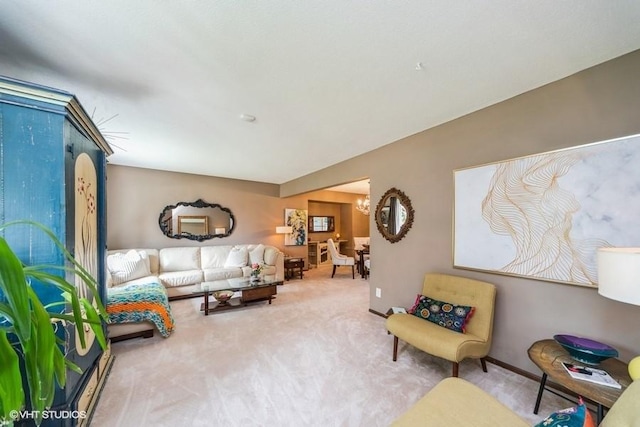 4505 75th St, Urbandale, IA 50322 - carpeted living area with a chandelier