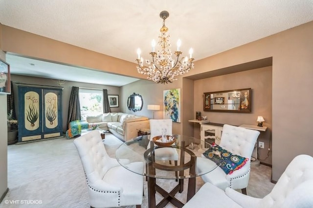 4505 75th St, Urbandale, IA 50322 - dining area with a chandelier and carpet