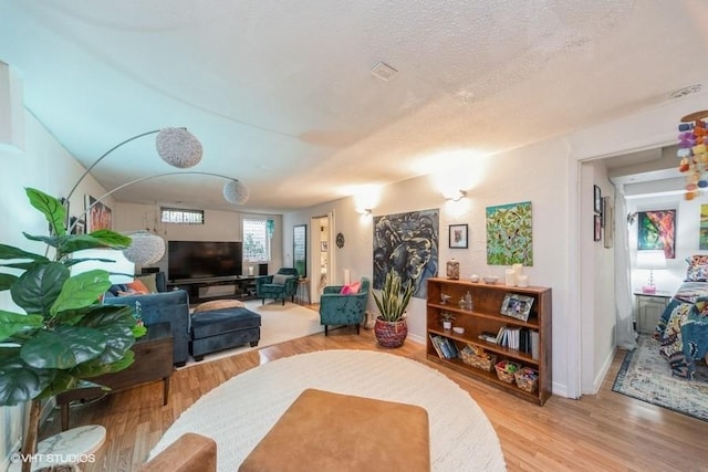 4505 75th St, Urbandale, IA 50322 - living room with wood finished floors and a textured ceiling