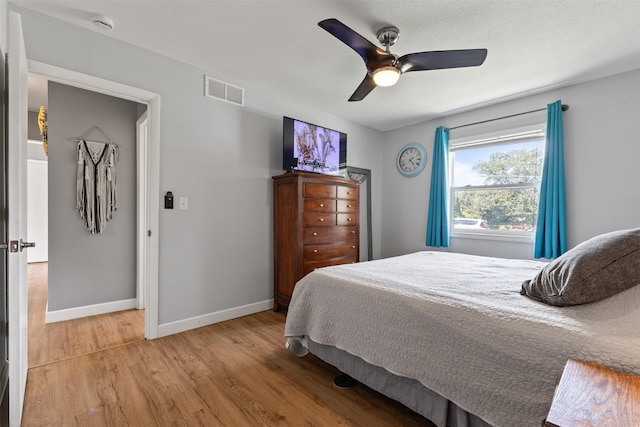 6675 NW 5th St, Des Moines, IA 50313 - bedroom with light wood-style floors and ceiling fan