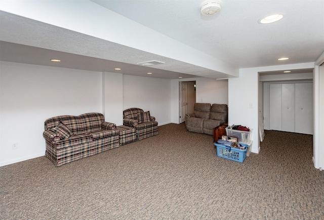 2726 Lakeland Dr, Urbandale, IA 50322 - living area featuring carpet floors and recessed lighting