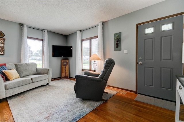 5613 College Ave, Des Moines, IA 50310 - living room with wood finished floors and a textured ceiling