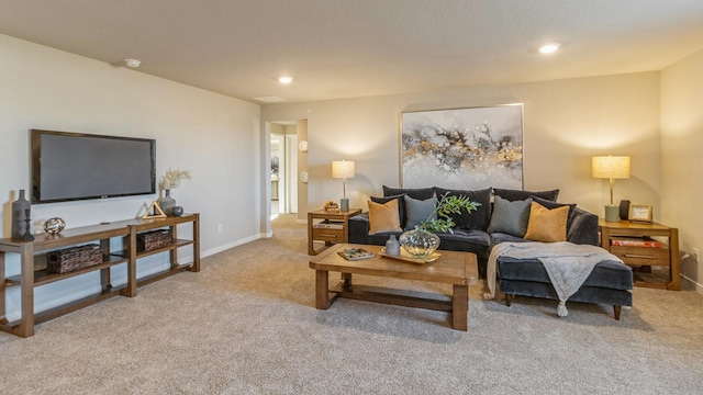 25063 Eagle Vista Dr, Adel, IA 50003 - living room featuring light colored carpet and recessed lighting