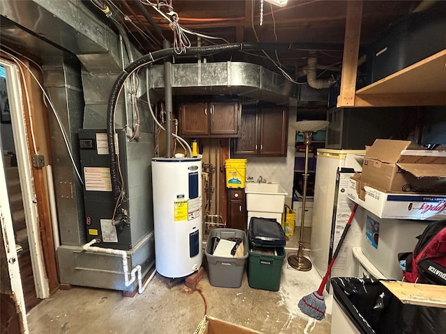1016 1st St NW, Altoona, IA 50009 - utility room with electric water heater and heating unit