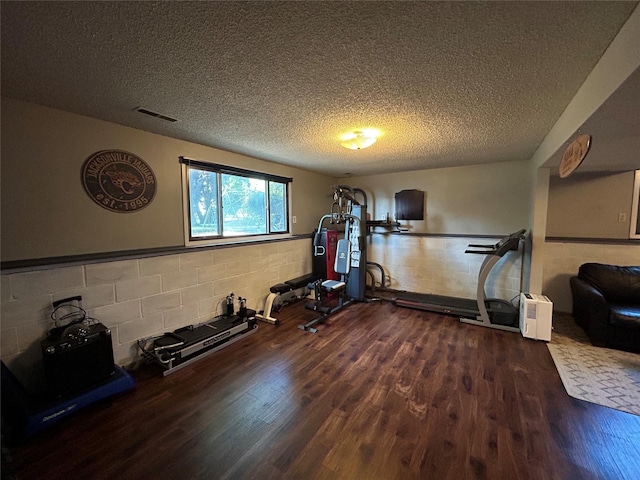 1016 1st St NW, Altoona, IA 50009 - exercise room with wood finished floors and a textured ceiling