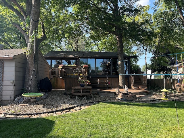 1016 1st St NW, Altoona, IA 50009 - view of yard featuring a wooden deck