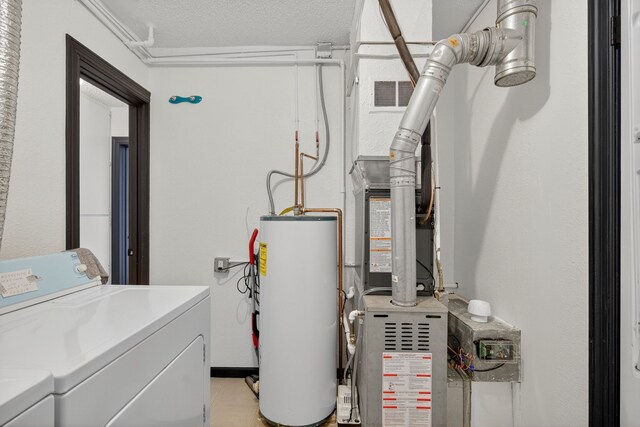 3605 53rd St, Des Moines, IA 50310 - utility room with separate washer and dryer, water heater, and heating unit
