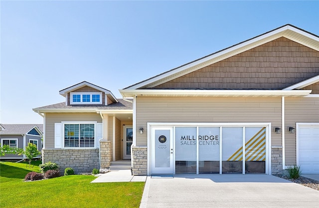 craftsman inspired home featuring a garage