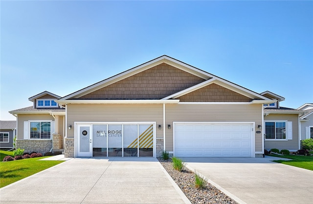 craftsman inspired home featuring a garage