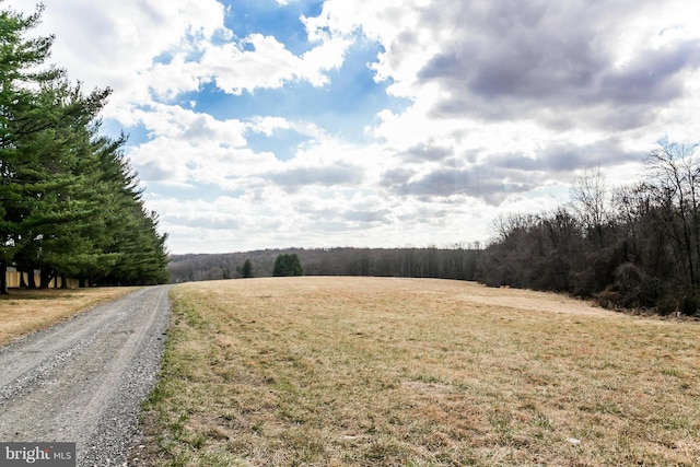 view of street featuring a rural view