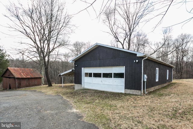 view of garage