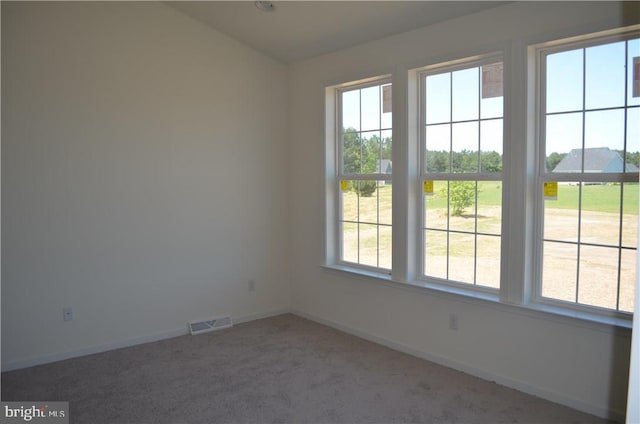 carpeted empty room featuring plenty of natural light