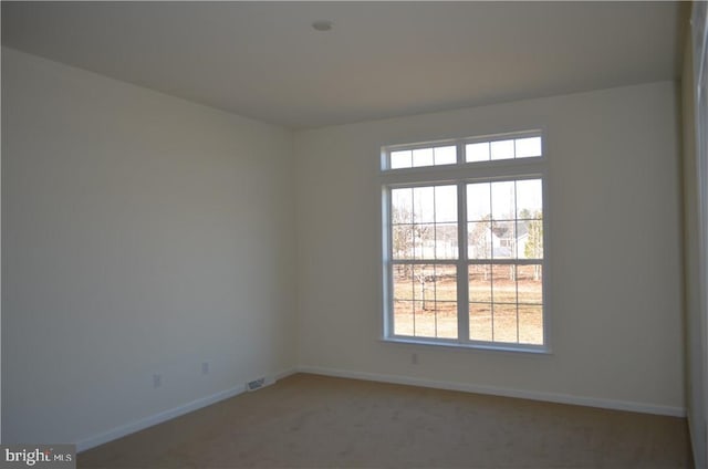 view of carpeted spare room