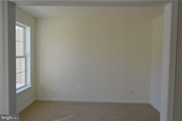 spare room with light carpet and plenty of natural light