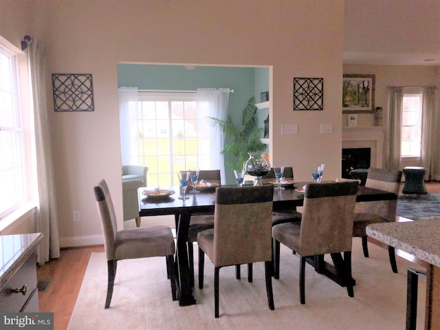 dining room featuring light wood-type flooring