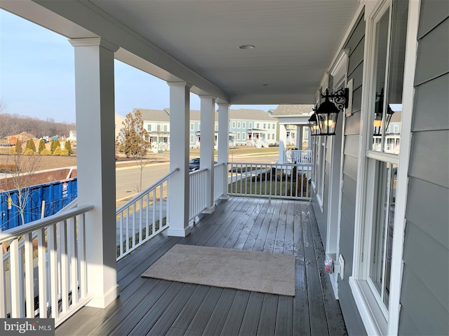 deck featuring covered porch