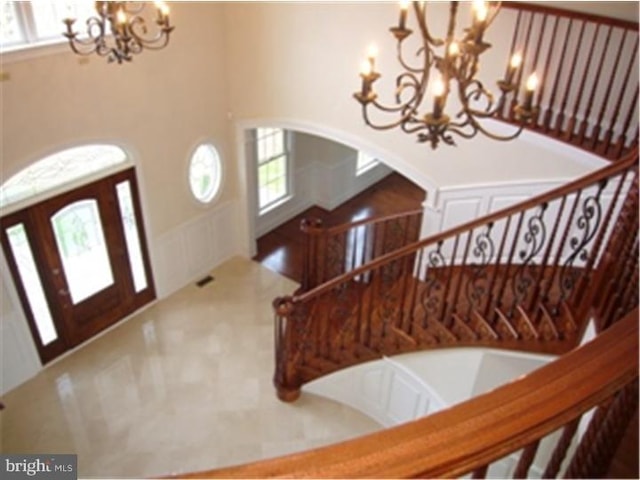 foyer entrance with french doors