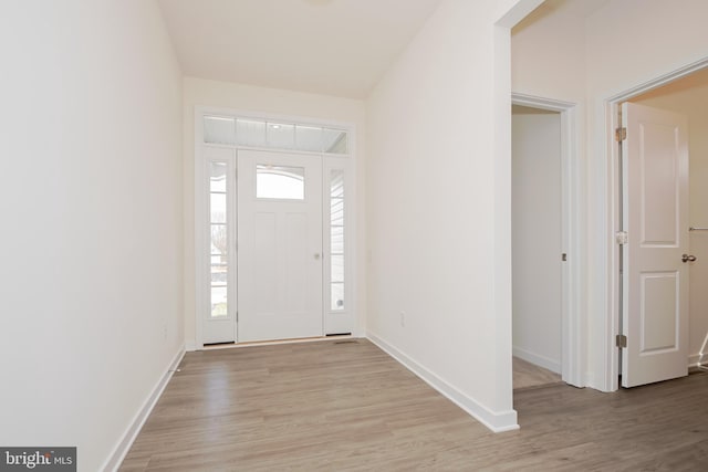 entryway with light wood-type flooring