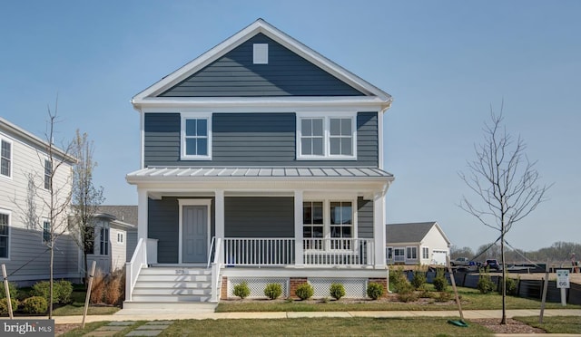 view of front of property with a porch