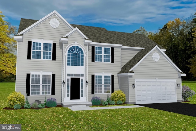 view of front of house featuring a front lawn