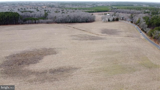 aerial view with a rural view