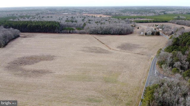 aerial view featuring a rural view