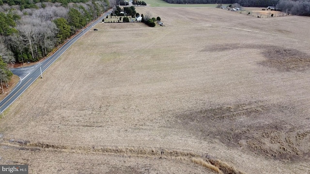 aerial view featuring a rural view