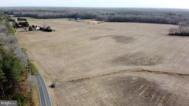 bird's eye view featuring a rural view