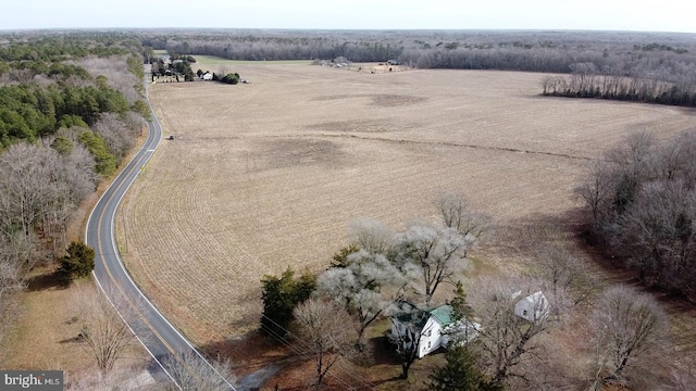 drone / aerial view with a rural view