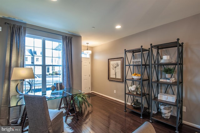 interior space featuring dark hardwood / wood-style flooring