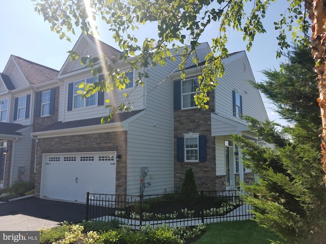 view of property with a garage