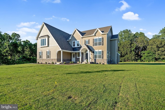 exterior space with a lawn