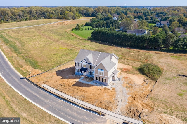 drone / aerial view featuring a rural view