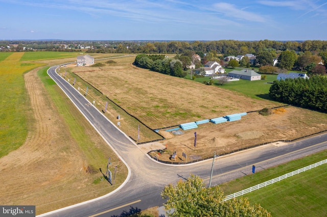 bird's eye view with a rural view