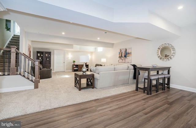 living room featuring hardwood / wood-style floors