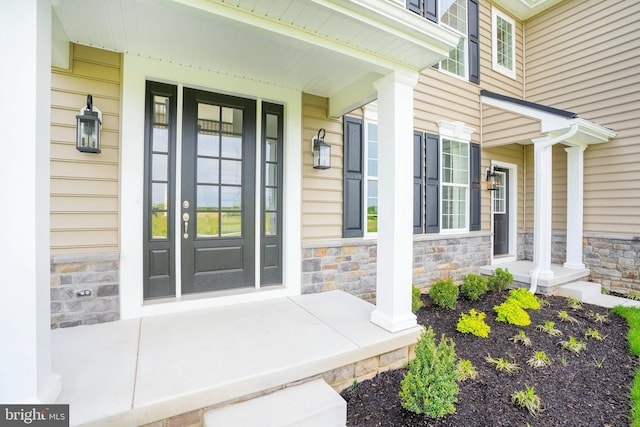 property entrance with a porch